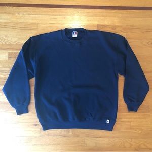 Vintage 90s Russell Athletics Navy Blue Crewneck Sweatshirt Size Mens L